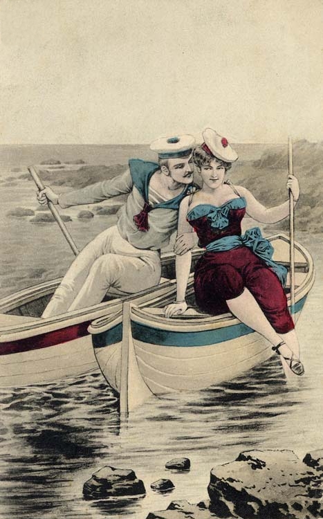 Unknown Artist - Lovers In Boats, c.1890